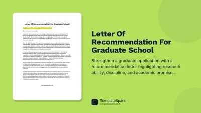 Letter Of Recommendation For Graduate School