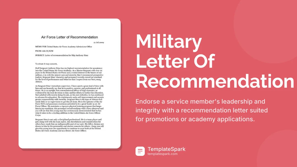 Military Letter Of Recommendation Military Letter Of Recommendation