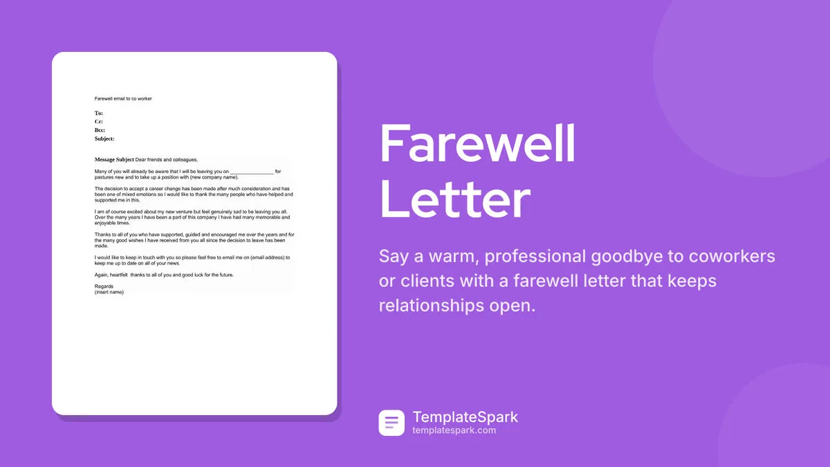 Farewell Letter