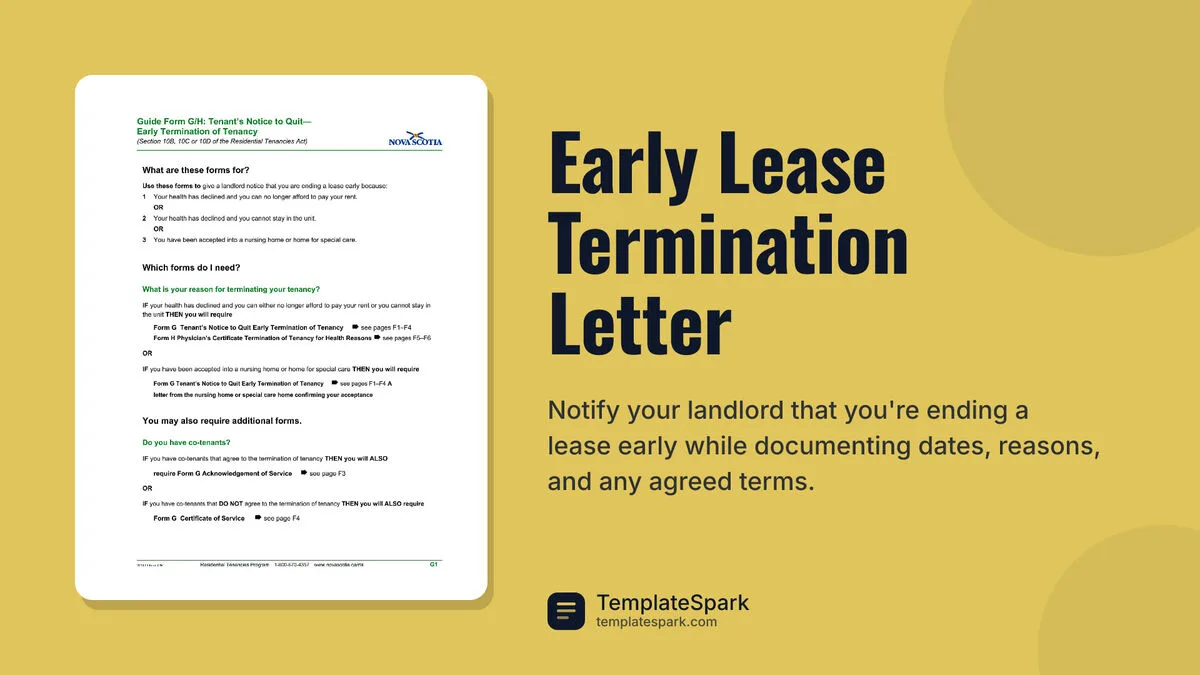 Early Lease Termination Letter Early Lease Termination Letter