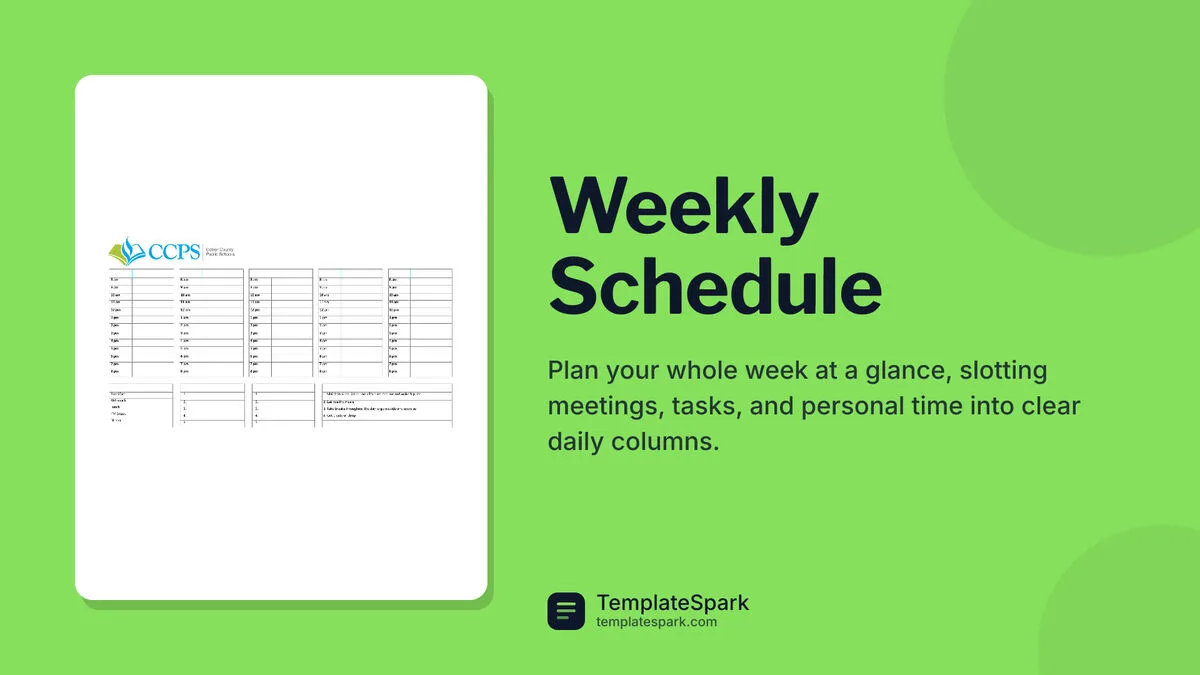 Weekly Schedule Weekly Schedule
