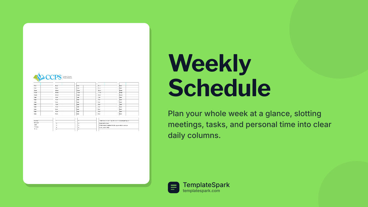Weekly Schedule preview