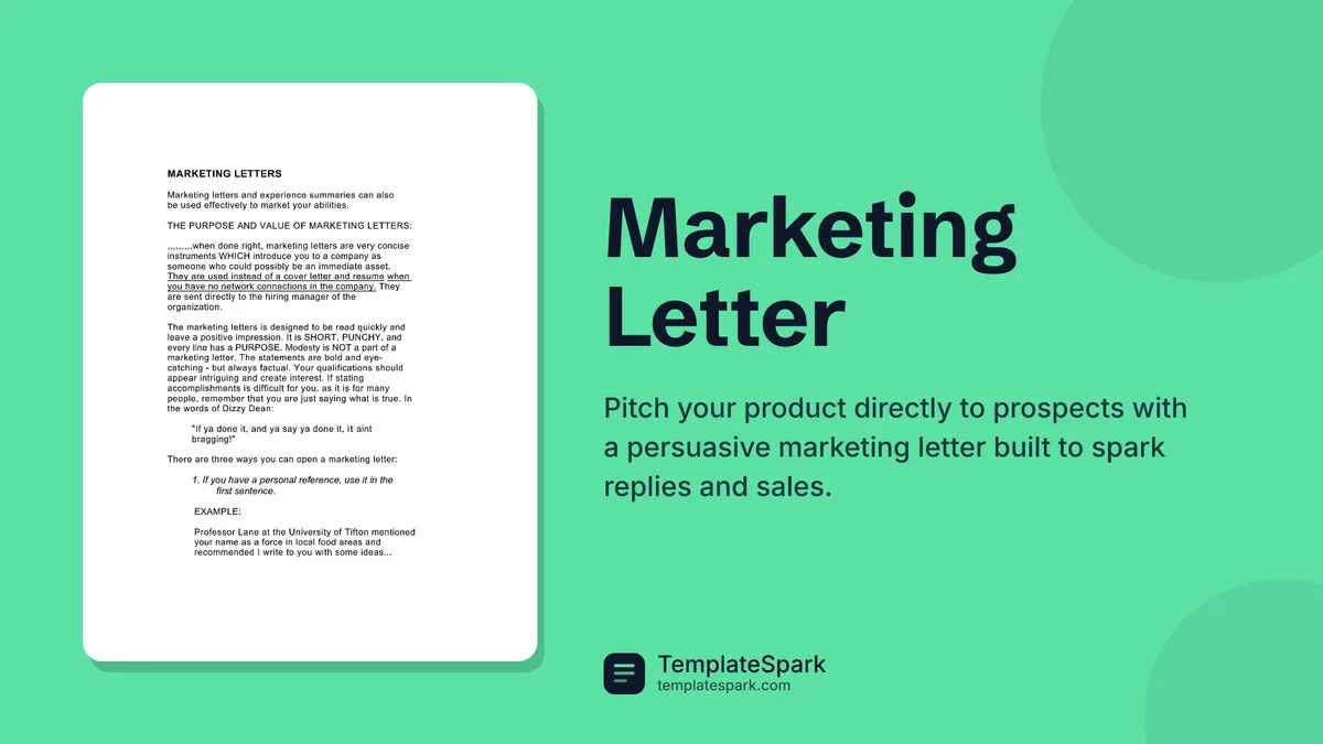 Marketing Letter