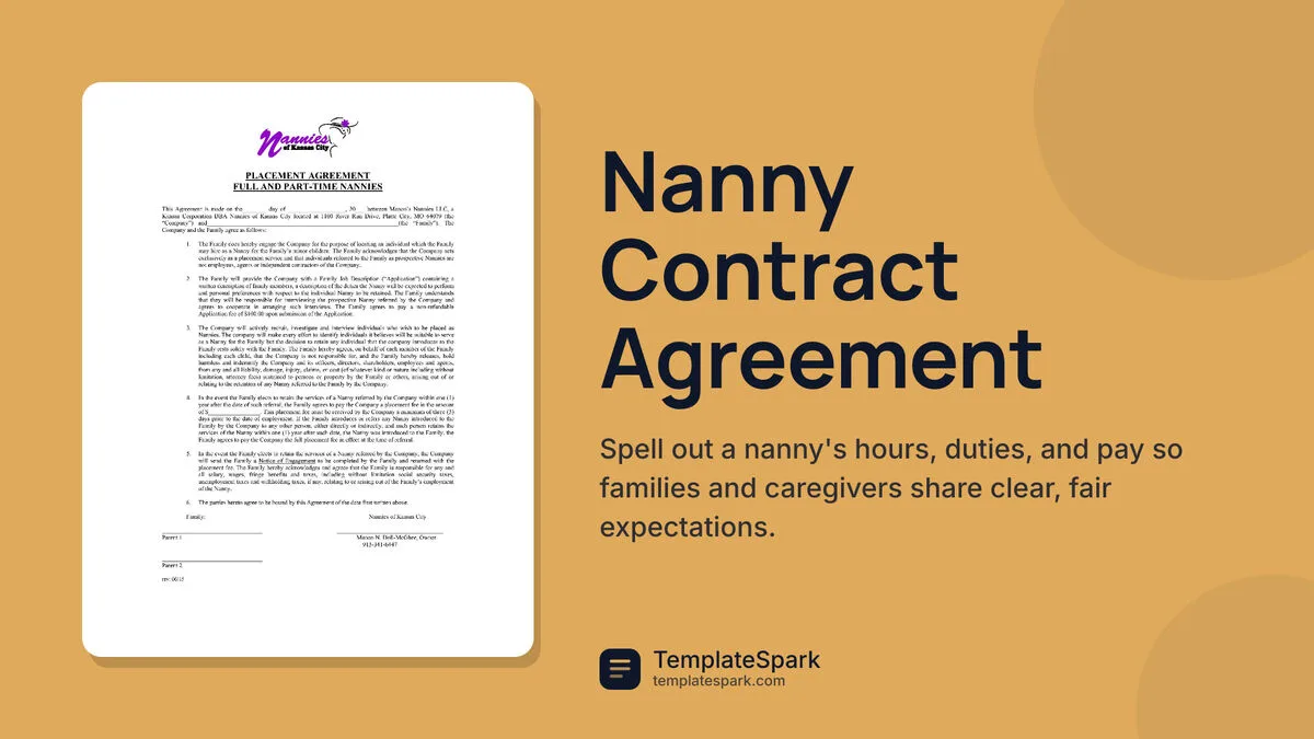 Nanny Contract Agreement Nanny Contract Agreement