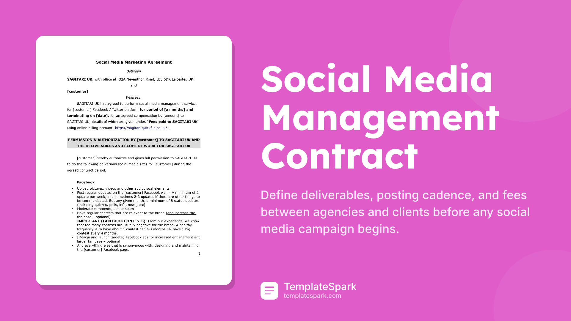 Social Media Management Contract