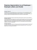 Sample Appreciation Letter Word template thumbnail