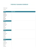 Template Free Cleaning Schedule template thumbnail