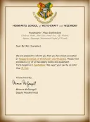 Hogwarts Acceptance Letter Sample Word template thumbnail
