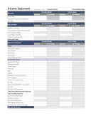 Printable Income Statement Sheet template thumbnail