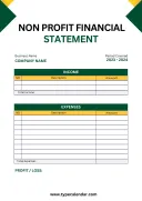 Nonprofit Financial Statement Editable Word template thumbnail