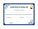 Scholarship Certificate Word Template Free template thumbnail