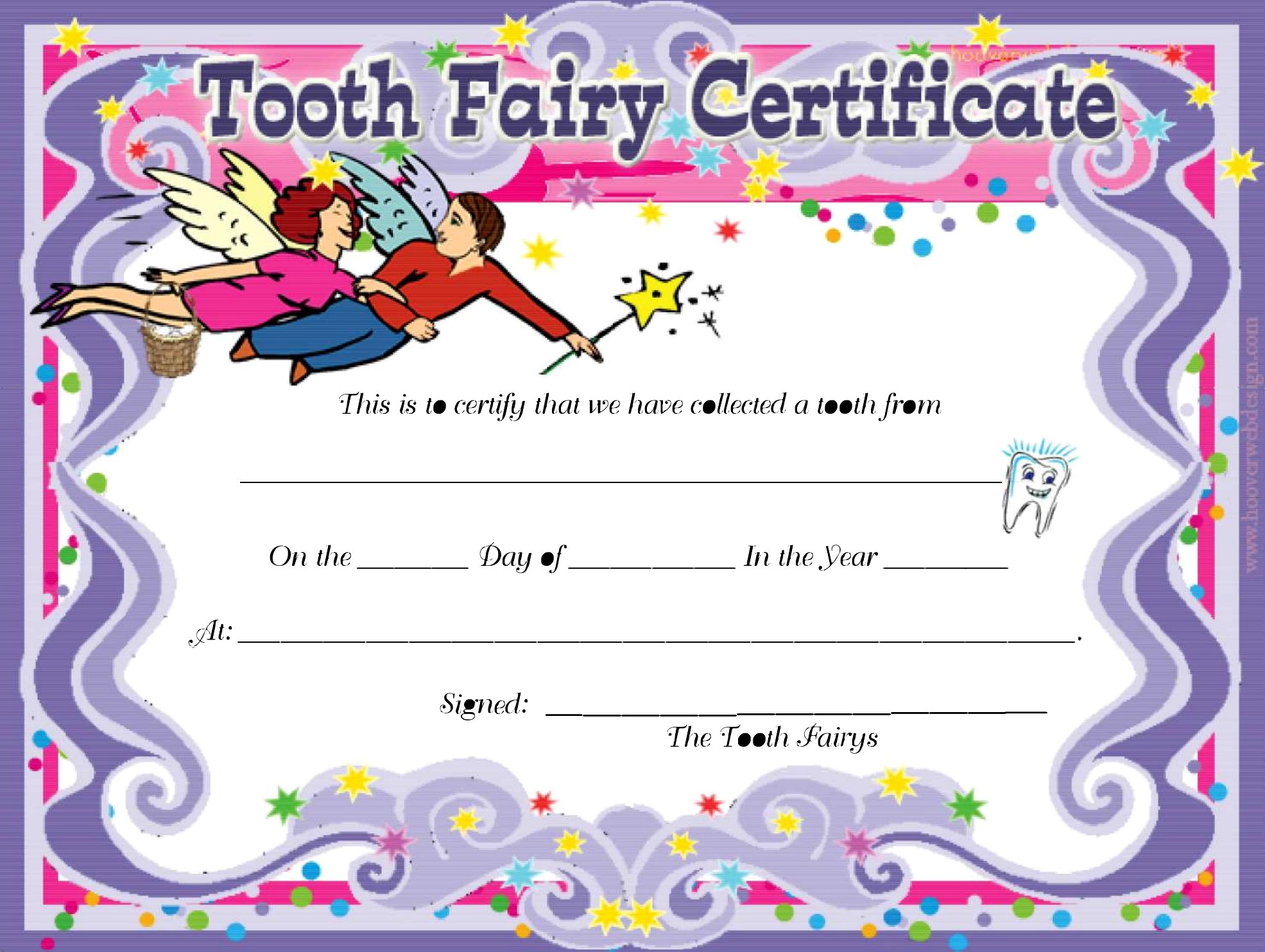 39 Free Tooth Fairy Certificates TemplateSpark