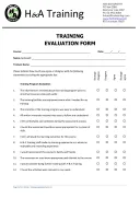 Free Training Evaluation Form Template template thumbnail