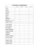 Yahtzee Score Sheet template thumbnail