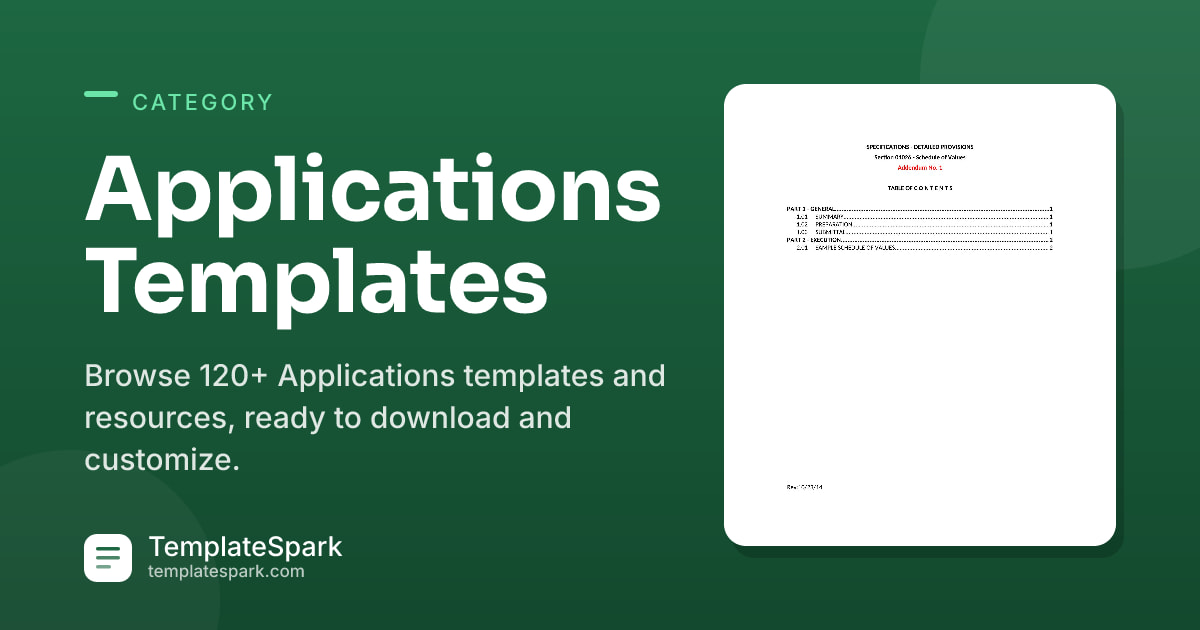 Applications Templates - TemplateSpark